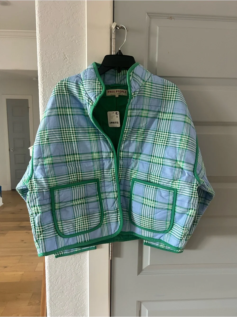 NWT Free People Chloe Jacket Open Air Plaid